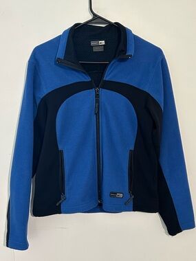 REI Vintage Colorblock Fleece Jacket - Cobalt Blue & Black - Women’s Small